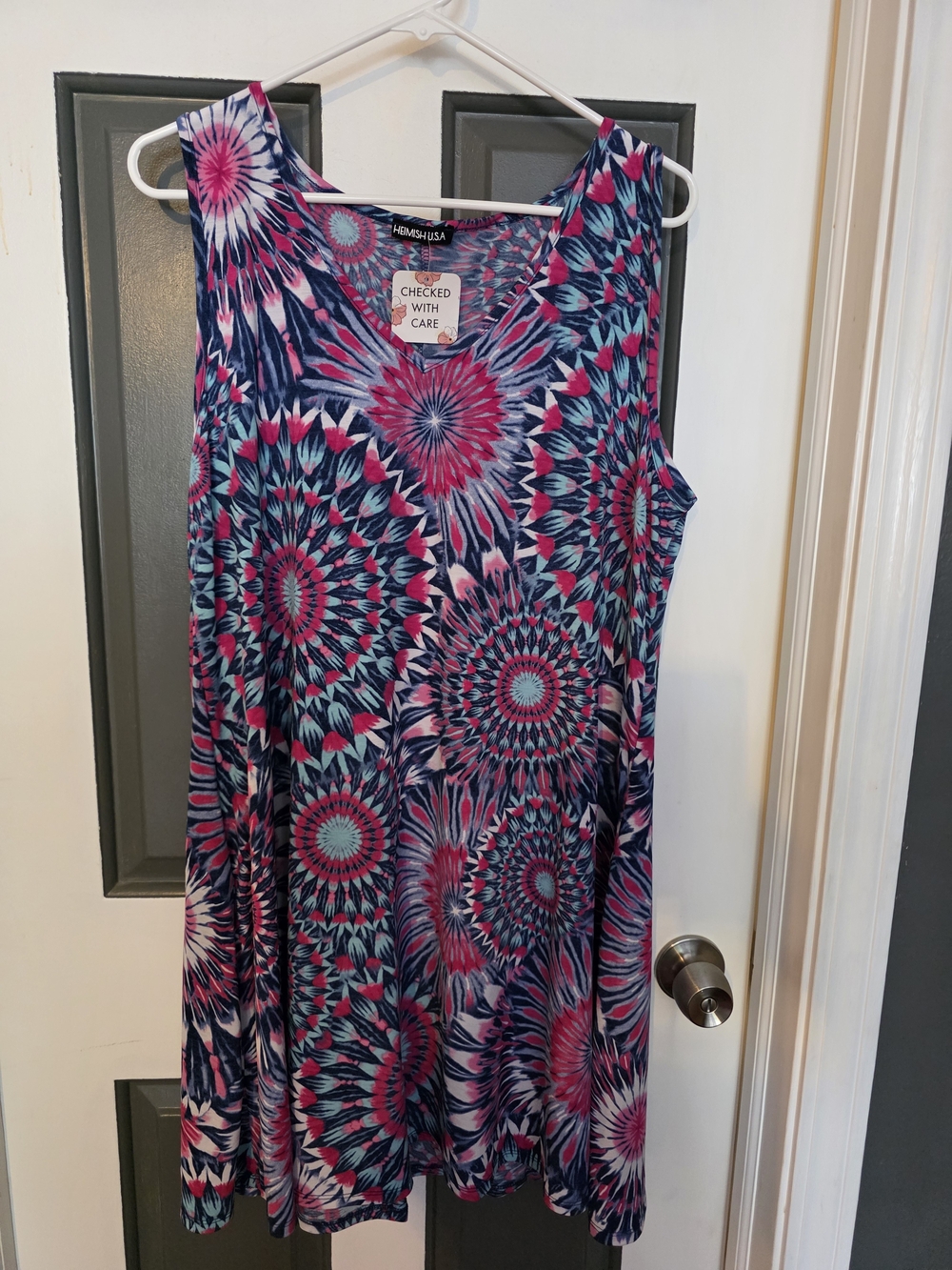 HEIMISH USA Pink & Navy Floral Swing Dress